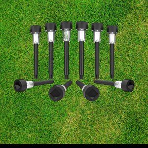 Solar Garden Lights 10 Pack walkway pathway lights Black
